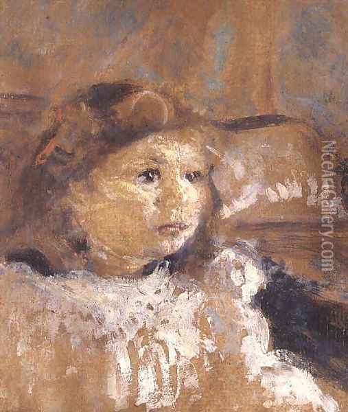 Portrait of Annette Nathanson, c.1907 Oil Painting - Jean-Edouard Vuillard