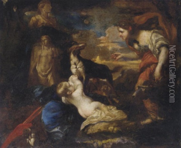 The Finding Of The Infant Cyrus Oil Painting - Francesco Castiglione