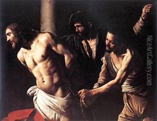 Christ at the Column Oil Painting - Michelangelo Merisi Da Caravaggio