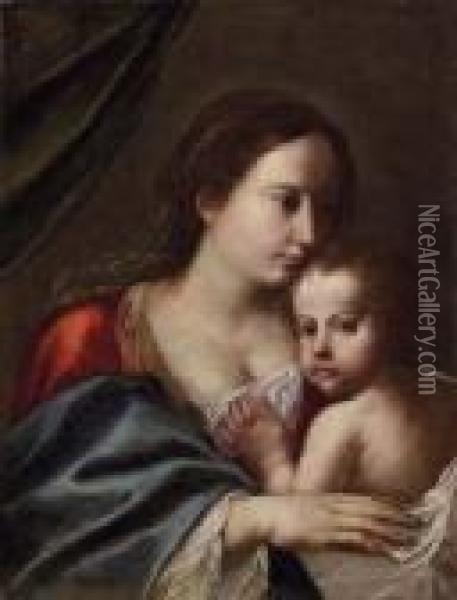 Madonna Col Bimbo Oil Painting - Guercino