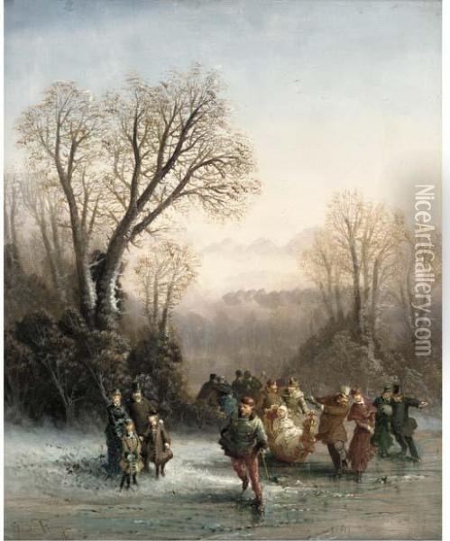 The Skating Party Oil Painting - Edouard Ferey