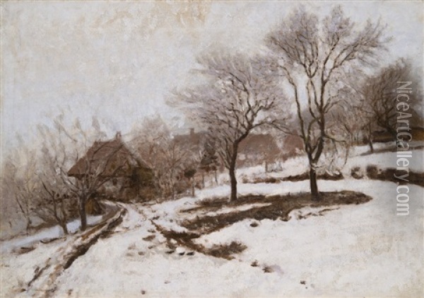 Winter Scene Oil Painting - Laszlo Mednyanszky