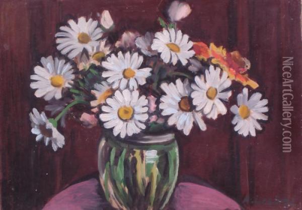 Marguerite Au Pot De Verre Oil Painting - Alfred Lesbros