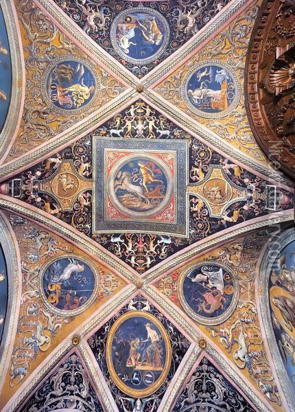 Ceiling decoration Oil Painting - Pietro Vannucci Perugino