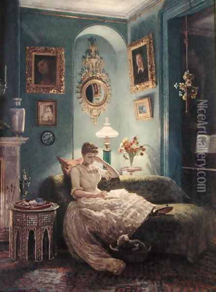 An Evening at Home, 1888 Oil Painting - Sir Edward John Poynter