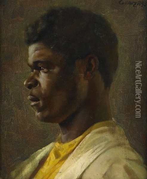 Portratt Av Afrikansk Man Oil Painting - Johann Vincenz Cissarz