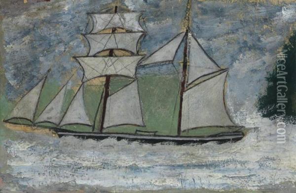 A Sailing Ship Oil Painting - Alfred Wallis