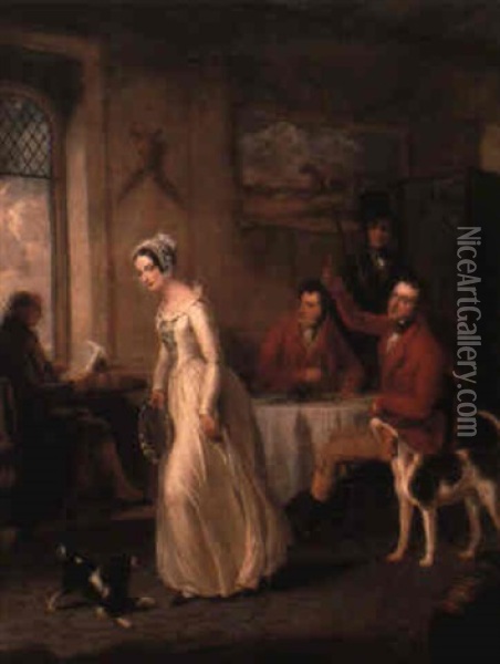 The Leicestershire Lass Oil Painting - George Clint