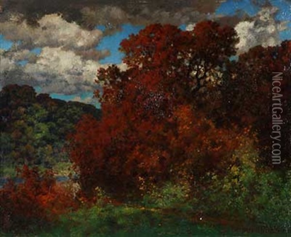 Sonniger Herbsttag Oil Painting - Traugott Hermann Ruedisuehli