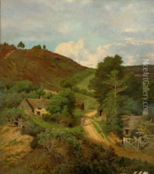 Coneyhurst Cottages Oil Painting - John Clayton Adams