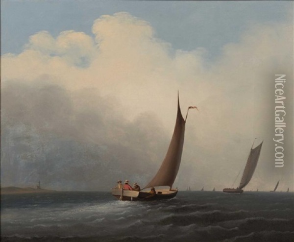 Fishing Off The Coast Oil Painting - Edmund C. Coates