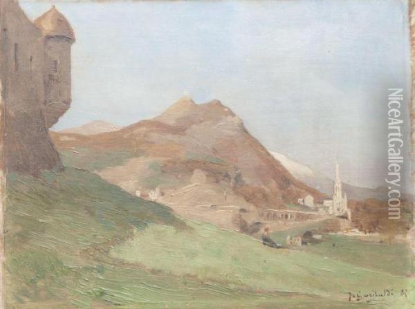 Vue De Lourdes Oil Painting - Joseph Garibaldi