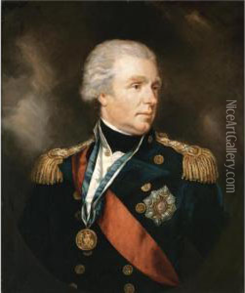 Portrait Of Admiral William Waldegrave, 1st Baron Radstock (1753-1825) Oil Painting - James Northcote