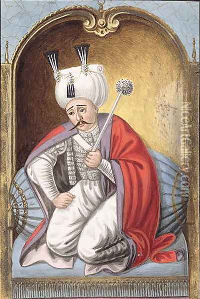 Selim I (1466-1520) called Yavuz, the Grim, Sultan 1512-20, from A Series of Portraits of the Emperors of Turkey, 1808 Oil Painting - John Young