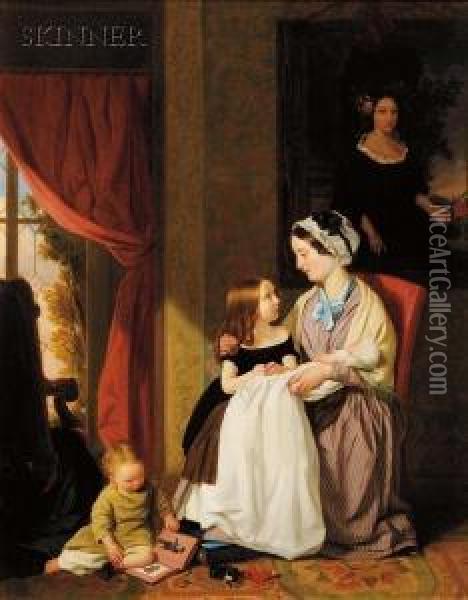 The Young Family Oil Painting - John Thomas Peele