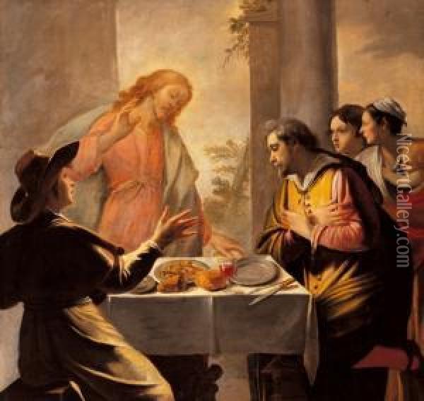 Cena In Emmaus Oil Painting - Mathieu Le Nain