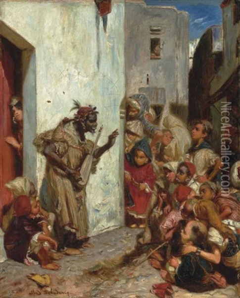 The Moroccan Storyteller Oil Painting - Edme Alexis Alfred Dehodencq