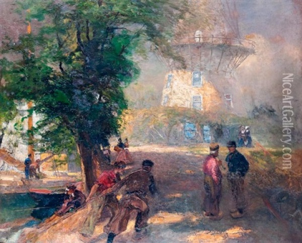 Kikoto Vilagitotoronnyal Oil Painting - Gyula Hary