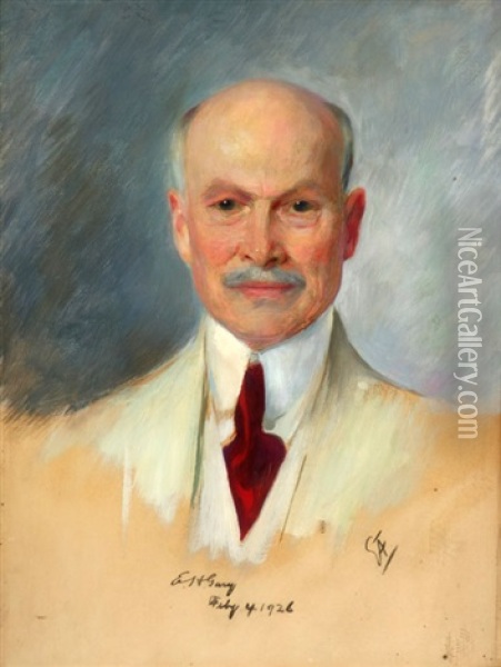 Portrait Of Judge E. H. Gary Oil Painting - Emile Fuchs