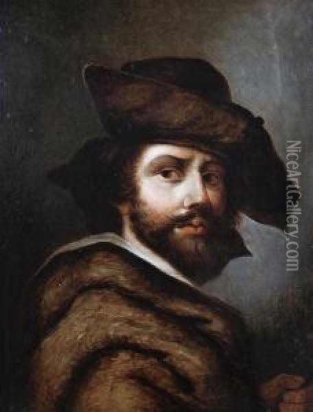 A Self-portrait Of The Artist Oil Painting - Cristofano Allori
