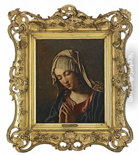 Bedjande Madonna Oil Painting - Giovanni Battista Salvi (Il Sassoferrato)