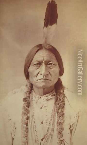Sitting Bull, Sioux Chief c.1885 Oil Painting - David Frances Barry