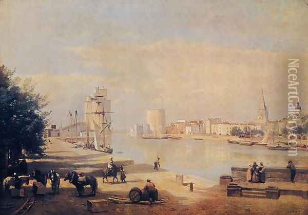 The Port of La Rochelle Oil Painting - Jean-Baptiste-Camille Corot