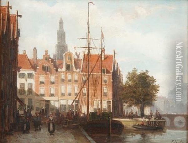 Amsterdam (pair) Oil Painting - John Frederik Hulk the Younger
