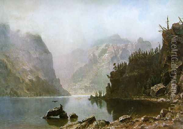 Western Landscape III Oil Painting - Albert Bierstadt