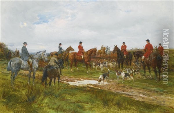 Gathering For The Hunt Oil Painting - Heywood Hardy