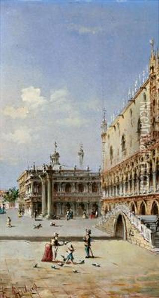 Venedig - Blick Auf Die Piazetta Dei Leoncini Oil Painting - Giovanni Grubacs