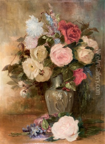 Bodegon De Flores Oil Painting - Eduardo Balaca y Canseco