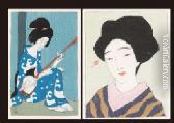 Geisha Oil Painting - Takehisa Yumeji
