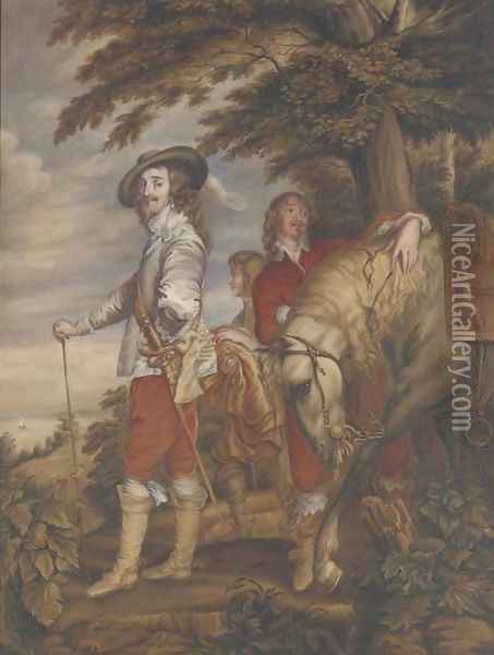 Charles I: King of England at the Hunt drh Oil Painting - Sir Anthony Van Dyck
