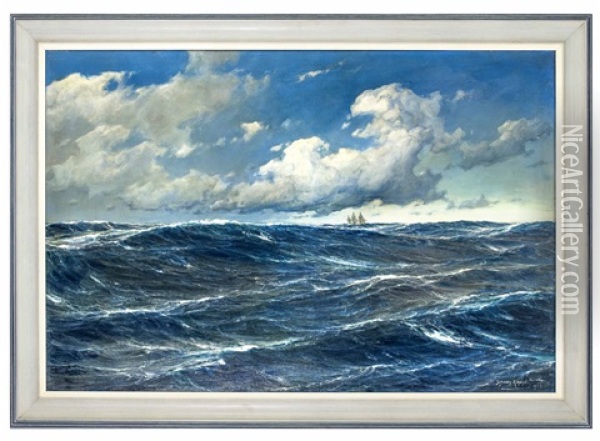 Dreimaster Auf Hoher See Oil Painting - Carl Wilhelm Hugo Schnars-Alquist