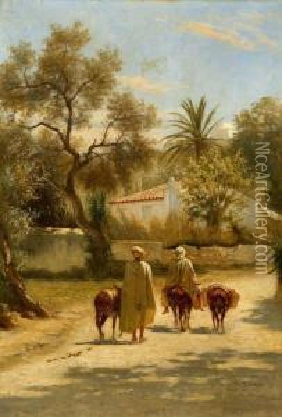 Le Retour Au Village Oil Painting - Charles Zacharie Landelle