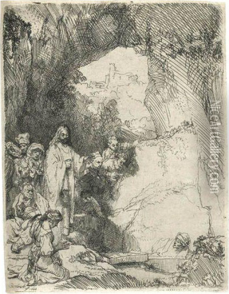 The Raising Of Lazarus: The Small Plate Oil Painting - Rembrandt Van Rijn