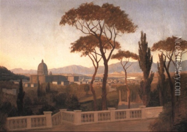 Monte Picino, Rome Oil Painting - Eiler Rasmussen Eilersen