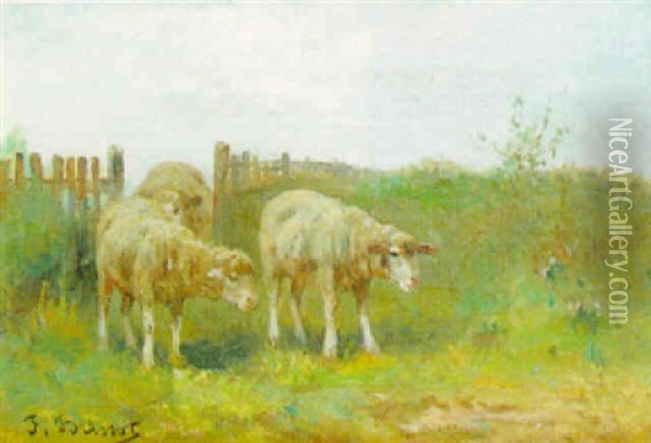 Moutons Dans L'enclos Oil Painting - Felix Saturnin Brissot de Warville