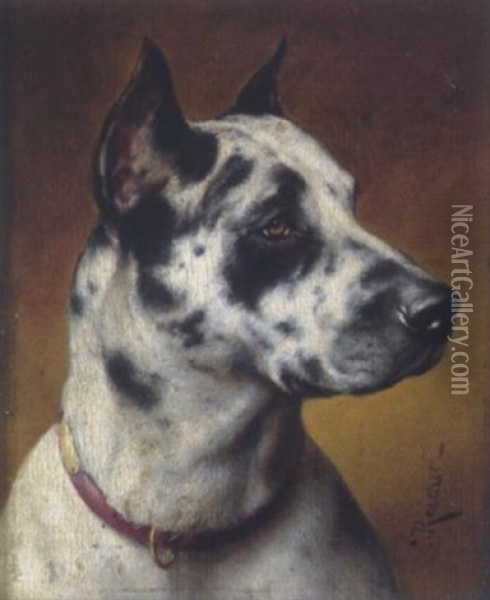 Junge Dogge Oil Painting - Carl Reichert