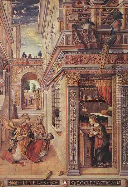 Annunciation with St Emidius 1486 Oil Painting - Carlo Crivelli