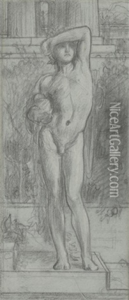 Study For Boy Holding A Vase Oil Painting - Lord Frederic Leighton