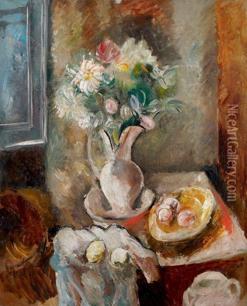 Le Bouquet Blanc Oil Painting - Charles Georges Dufresne