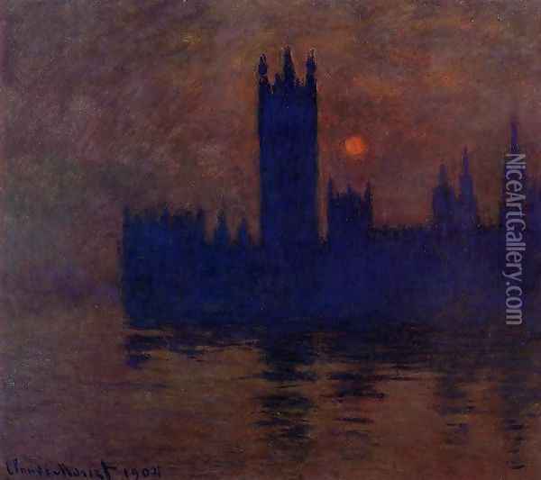Houses Of Parliament Sunset2 Oil Painting - Claude Oscar Monet