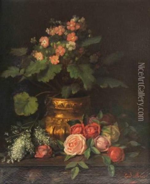 Vase De Fleurs Oil Painting - Emmanuel Auguste Masse