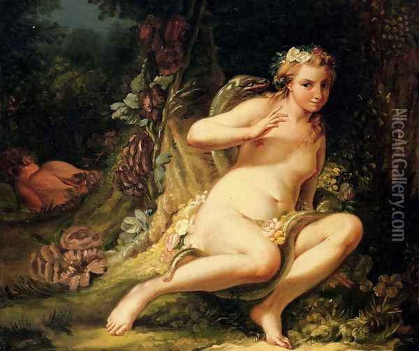 The Temptation Of Eve Oil Painting - Jean-Baptiste-Marie Pierre