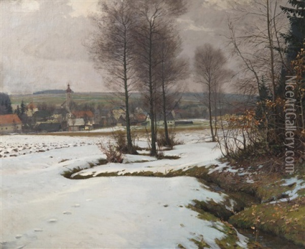 Early Spring Oil Painting - Oldrich Hlavsa