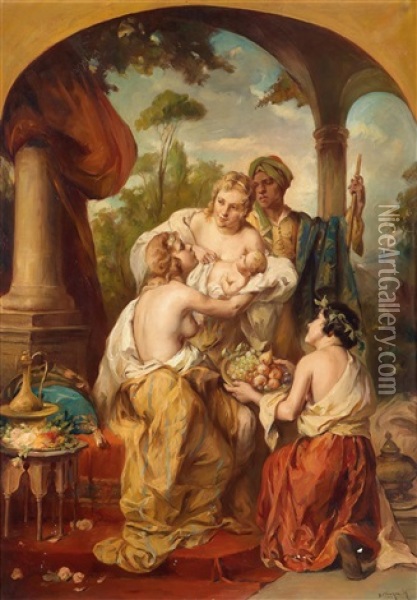 The Newborn Oil Painting - Mozart Rottmann