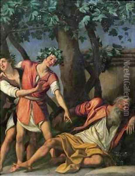 The Drunkenness of Noah Oil Painting - (Jacopo Chimenti) Empoli