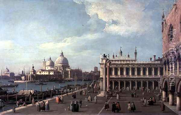 Venice- the Molo with Santa Maria della Salute c.1740-5 Oil Painting - (Giovanni Antonio Canal) Canaletto